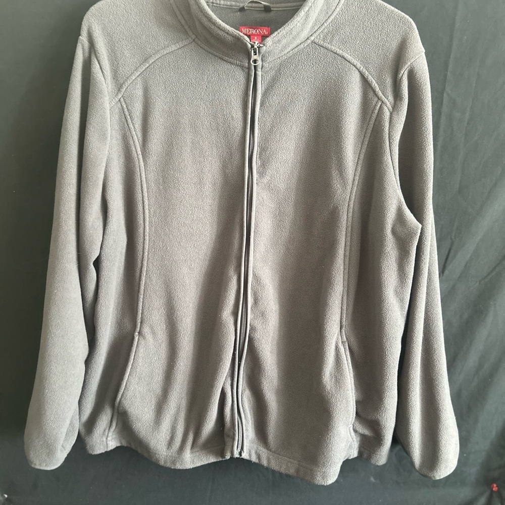 Merona Gray Utility Jacket Full-Zip Stand-Up Collar